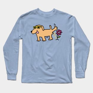 Labrador dog wearing glasses Long Sleeve T-Shirt